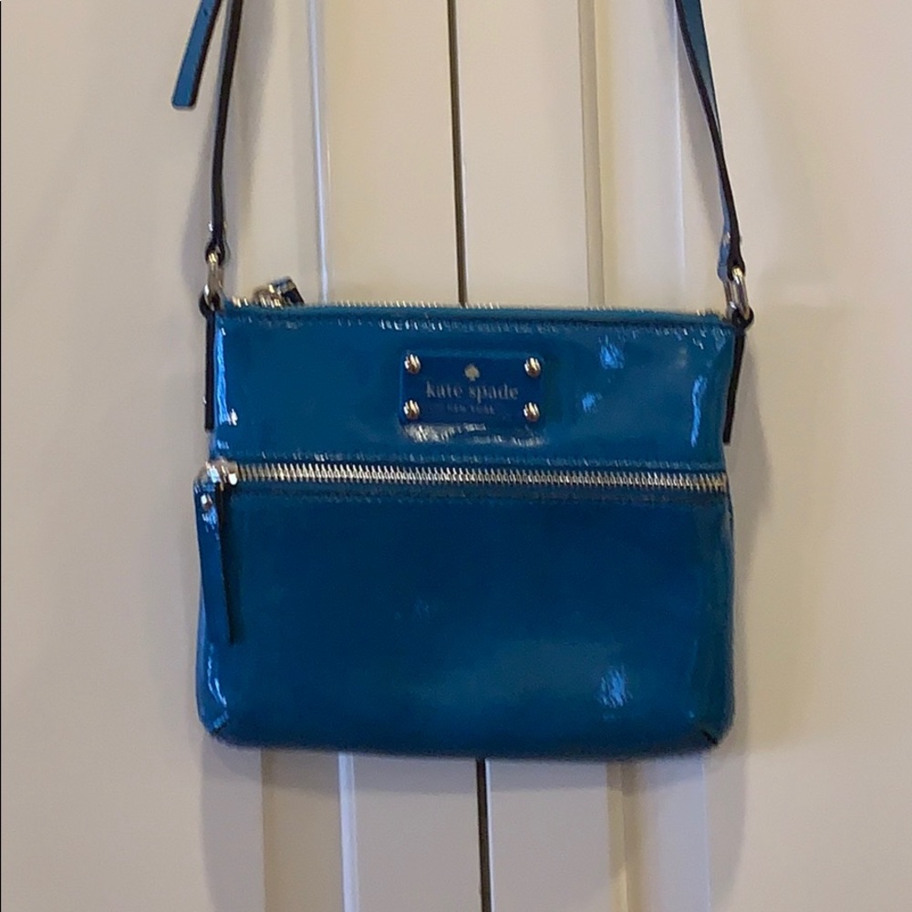 Kate Spade Teal patent leather cross body